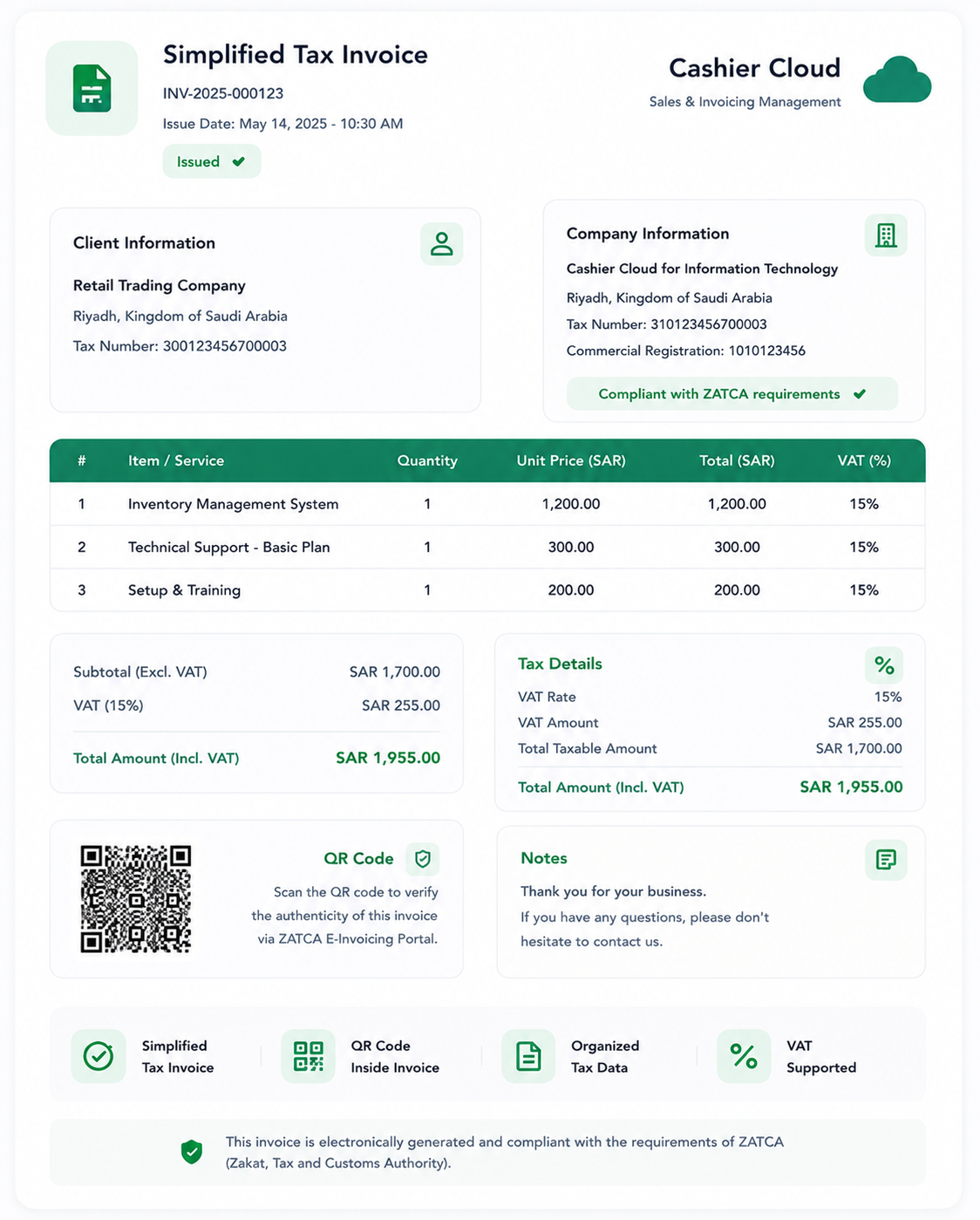 Organized e-invoice